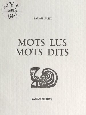 cover image of Mots lus, mots dits